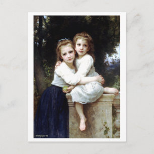Carte Postale Peinture de deux soeurs par William-Adolphe Bougue