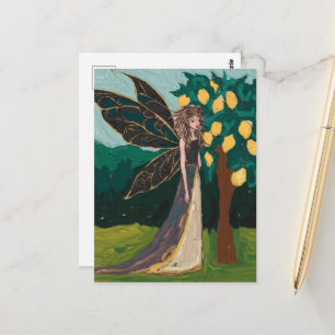Carte Postale Peinture de fée d'arbre de citron