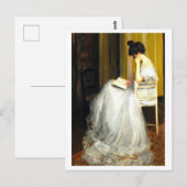 Carte Postale Peinture de femme lisant (Devant / Derrière)