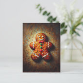 Carte Postale Peinture de fête de biscuits au gingembre (Debout devant)