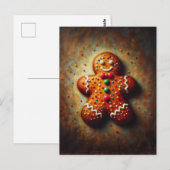 Carte Postale Peinture de fête de biscuits au gingembre (Devant / Derrière)