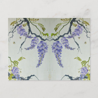 Carte Postale Peinture de fleurs de parfum violet distinctive