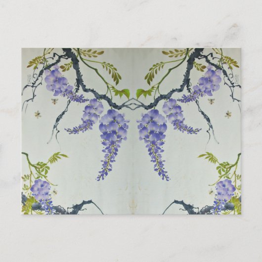 Carte Postale Peinture de fleurs de parfum violet distinctive (Devant)