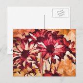 Carte Postale Peinture de fleurs rouges (Devant / Derrière)