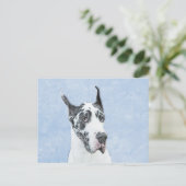 Carte Postale Peinture de Great Dane (Arlequin) - Art original d (Debout devant)