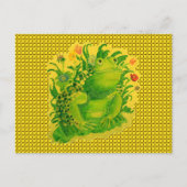 Carte Postale Peinture de grenouille verte mignonne (Devant)