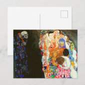 Carte Postale Peinture de Gustav Klimt sur Death and Life. (Devant / Derrière)