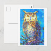 Carte postale Peinture de hibou (Devant / Derrière)
