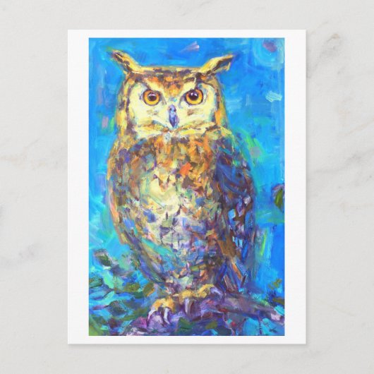 Carte postale Peinture de hibou (Devant)
