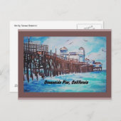 Carte postale Peinture de jetée en bord de mer (Devant / Derrière)