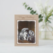 Carte Postale Peinture de jeu de Keeshond - Art de chien origina (Debout devant)