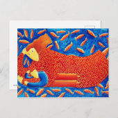 Carte Postale Peinture de la mère et du fils (Devant / Derrière)