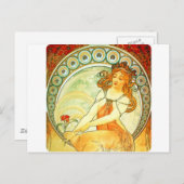 Carte Postale Peinture. De la série Arts de Mucha (Devant / Derrière)