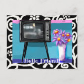 Carte postale - Peinture de la télévision rétro Wh (Devant)