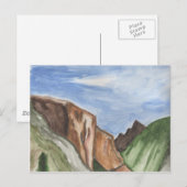 Carte Postale Peinture de la vallée de Yosemite (Devant / Derrière)