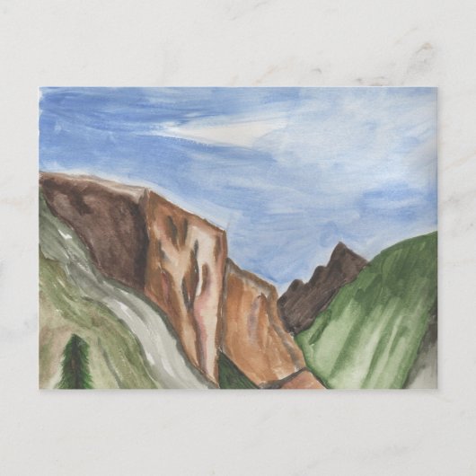 Carte Postale Peinture de la vallée de Yosemite (Devant)