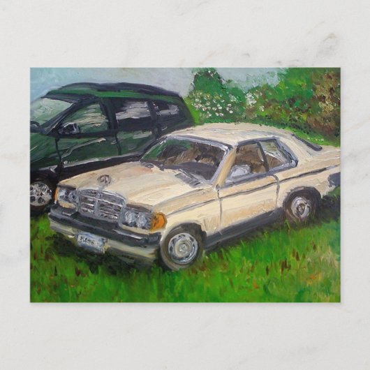 Carte Postale Peinture de la vieille Mercedes (Devant)