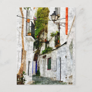 Carte Postale Peinture de la ville de Cadaques en Espagne, voyag