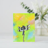 Carte Postale Peinture de libellules chatoyante (Debout devant)