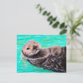 Carte Postale Peinture de loutre de mer (Debout devant)