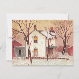 Carte Postale Peinture de maison de ferme par l'artiste canadien