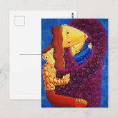 Carte Postale Peinture de mère et fils (Devant / Derrière)