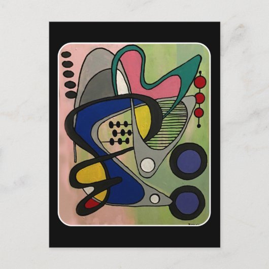 Carte Postale Peinture de 'Mid Cent Mod Abst, Astro Picnic' sur  (Devant)