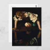 Carte Postale Peinture de Narcissus par Caravaggio (Devant / Derrière)