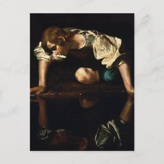 Carte Postale Peinture de Narcissus par Caravaggio (Devant)