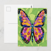 Carte Postale Peinture de papillon abstrait (Devant / Derrière)