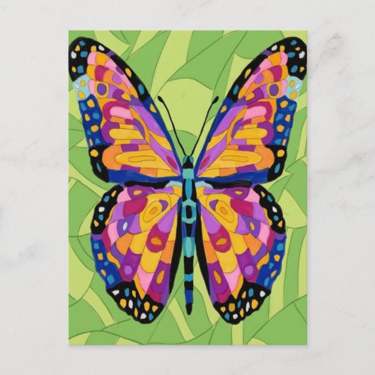 Carte Postale Peinture de papillon abstrait (Devant)