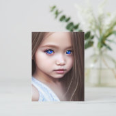 CARTE POSTALE PEINTURE DE PETITE FILLE AUX YEUX BL (Debout devant)