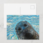 Carte Postale Peinture de phoque en pop-up (Devant / Derrière)