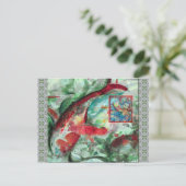 Carte Postale Peinture de poissons de carpe de Koi (Debout devant)