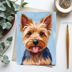 Carte Postale Peinture de portrait de chien Terrier du Yorkshire
