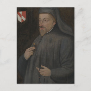 Carte Postale Peinture de portrait de Geoffrey Chaucer vintage