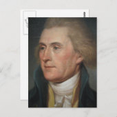 Carte Postale Peinture de portrait de Thomas Jefferson (Devant / Derrière)