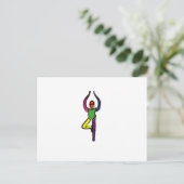 Carte Postale Peinture de pose de yoga d'arbre. (Debout devant)