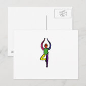 Carte Postale Peinture de pose de yoga d'arbre. (Devant / Derrière)