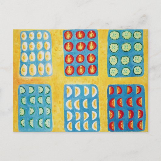 Carte Postale Peinture de préparation de salade (Devant)