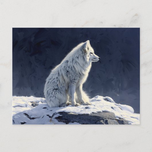 Carte Postale Peinture de renard arctique (Devant)