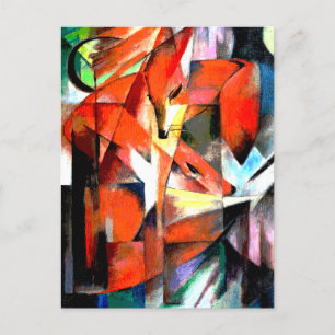 Carte Postale Peinture de renards de Franz Marc en coloration nu