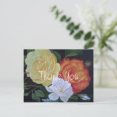 Carte Postale Peinture de rose Merci (Debout devant)