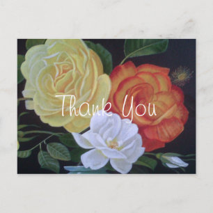 Carte Postale Peinture de rose Merci