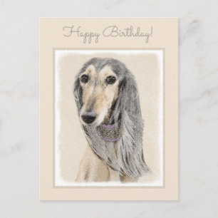 Carte Postale Peinture de Saluki (Faune) - Cute Original Chien A