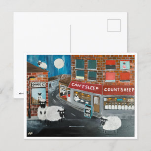 Carte Postale Peinture de Sheep Town par Alfred Fox Collectionna