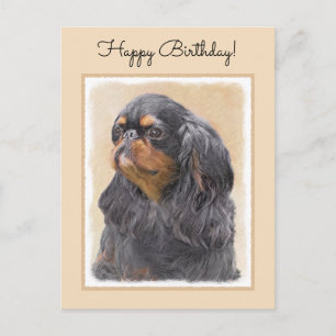 Carte Postale Peinture de Spaniel Toy Anglais Art Animalier Orig