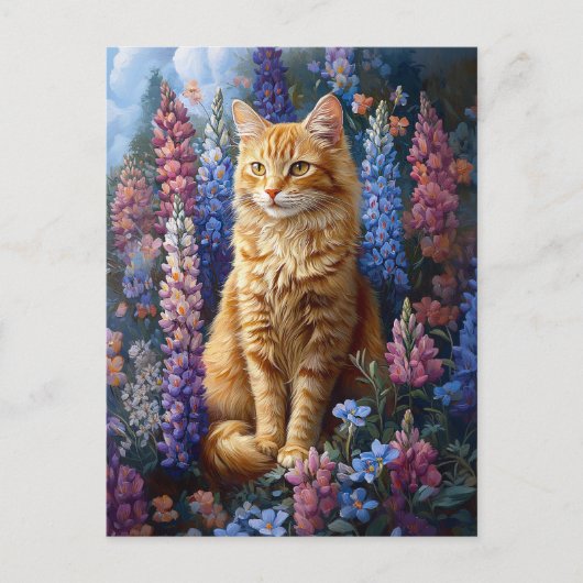 Carte Postale Peinture de terrain de chats de gingembre (Devant)