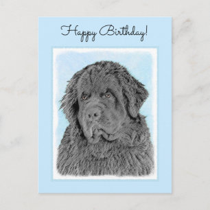 Carte Postale Peinture de Terre-Neuve - Cute Original Chien Art