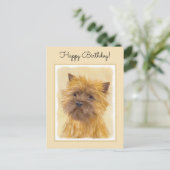 Carte Postale Peinture de Terrier Cairn - Art Original de Chien  (Debout devant)